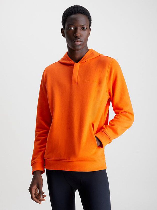 Calvin Klein USA Fleece Mens Hoodie Orange 0539876-HN